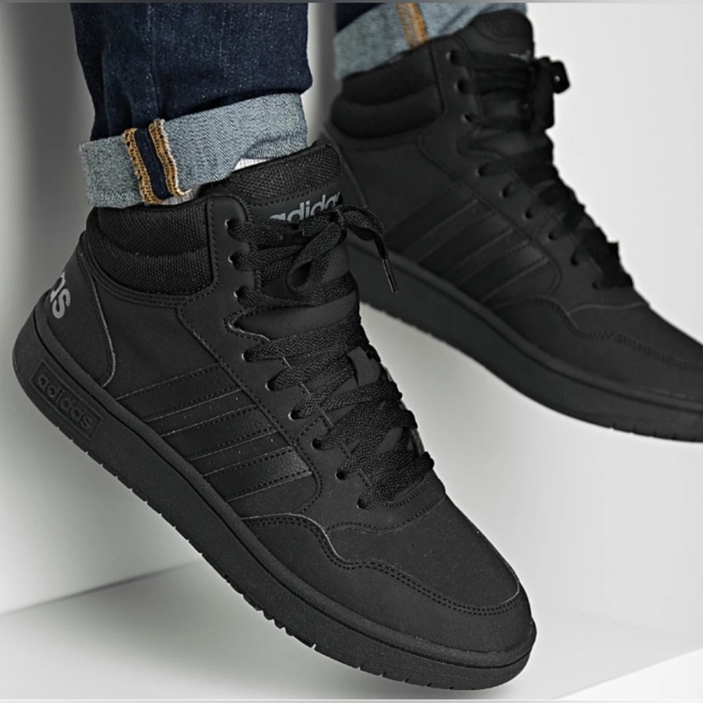 Adidas Hoops 3.0 Mid Basketball Shoes Big Kids Size 6 Black